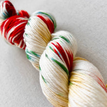 Load image into Gallery viewer, OOAK Variant of It’s Beginning to Look a Lot Like Christmas (Trial 3) Hand Dyed Merino Wool Superwash DK Yarn