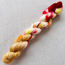 Load image into Gallery viewer, OOAK Variant (Trial 1) of Phat Butt - Hand Dyed Merino Wool & Recycled Nylon Superwash Yarn - Mini Hank