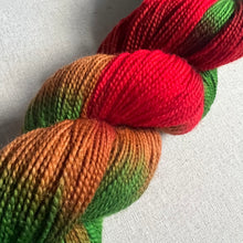 Load image into Gallery viewer, Apple Orchard Hand Dyed Merino Wool & Nylon Superwash Sock/Fingering Yarn
