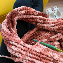 Load image into Gallery viewer, Something to Love Scarf Easy Crochet Pattern_ Version With Bernat Blanket Yarn