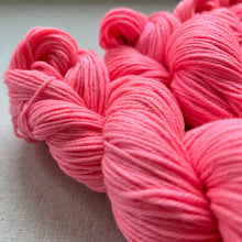 Load image into Gallery viewer, Yummy (Strawberry Sugar Wafer) Hand Dyed 100% Merino Wool Superwash Extra Soft DK Yarn