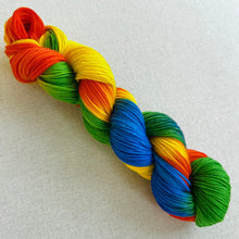 Load image into Gallery viewer, OOAK Variant of Birds of a Feather (Trial 1) Hand Dyed 100% Merino Wool Superwash Extra Soft DK Yarn