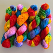 Load image into Gallery viewer, Lollipop Hand Dyed 80% Merino Wool, 20% Recycled Nylon Superwash Sock/Fingering Yarn