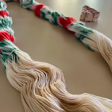 Load image into Gallery viewer, It’s Beginning to Look a Lot Like Christmas Hand Dyed Merino Wool & Nylon Superwash Sock/Fingering Yarn