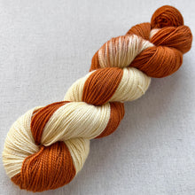 Load image into Gallery viewer, OOAK Variant (Trial 11) of Flantasy - Hand Dyed Merino Wool & Recycled Nylon Superwash Yarn
