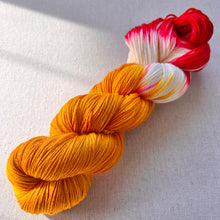 Load image into Gallery viewer, OOAK Variant (Trial 7) of Upside Down Hand Dyed Merino Wool & Nylon Superwash Yarn