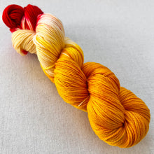 Load image into Gallery viewer, OOAK Variant (Trial 8) of Upside Down Hand Dyed Merino Wool & Nylon Superwash Yarn