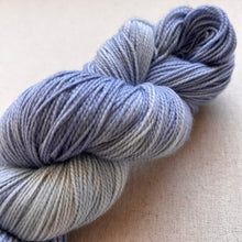 Load image into Gallery viewer, OOAK Variant (Trial 3) of It’s All Over Now, Baby Blue - Hand Dyed Merino Wool & Recycled Nylon Superwash Yarn
