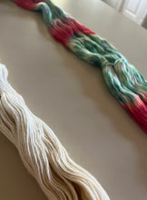 Load image into Gallery viewer, It’s Beginning to Look a Lot Like Christmas Hand Dyed Superwash 100% Fine Organic Merino Wool Sock Yarn