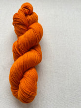Load image into Gallery viewer, OOAK Variant (Trial 8) of Great Pumpkin Waltz Hand Dyed Merino Wool & Recycled Nylon Superwash Yarn