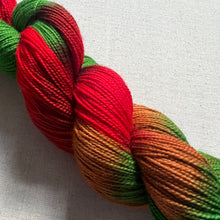 Load image into Gallery viewer, Apple Orchard Hand Dyed Merino Wool & Nylon Superwash Sock/Fingering Yarn
