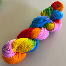 Load image into Gallery viewer, Lollipop Hand Dyed 80% Merino Wool, 20% Recycled Nylon Superwash Sock/Fingering Yarn