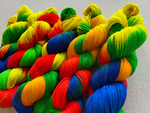Load image into Gallery viewer, Birds of a Feather Hand Dyed 80% Merino Wool, 20% Recycled Nylon Superwash Sock/Fingering Yarn