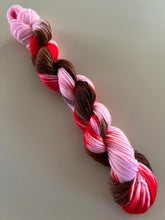 Load image into Gallery viewer, OOAK Variant of Sugar (Trial 4) Hand Dyed Superwash Merino and Nylon Mini Hank Sock/Fingering Yarn