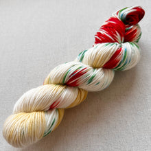 Load image into Gallery viewer, OOAK Variant of It’s Beginning to Look a Lot Like Christmas (Trial 3) Hand Dyed Merino Wool Superwash DK Yarn