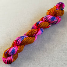 Load image into Gallery viewer, OOAK Variant (Trial 9) of Donut Go Breaking My Heart - Hand Dyed Merino Wool & Recycled Nylon Superwash Yarn - Mini Hank