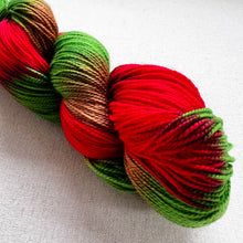 Load image into Gallery viewer, OOAK Variant (Trial 2) of Apple Orchard Hand Dyed Merino Wool & Nylon Superwash Yarn