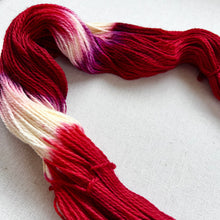 Load image into Gallery viewer, OOAK Variant (Trial 2) of Velvet Hand Dyed Superwash 100% Merino Wool Sock Yarn