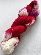 Load image into Gallery viewer, OOAK Variant (Trial 2) of Velvet Hand Dyed Superwash 100% Merino Wool Sock Yarn