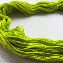 Load image into Gallery viewer, OOAK Variant of Diet Mountain Dew (Trial 3) Hand Dyed Merino Wool Superwash DK Yarn