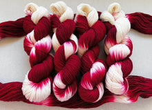 Load image into Gallery viewer, Velvet (Red Velvet Cake) Hand Dyed Merino Wool & Recycled Nylon Superwash Sock/Fingering Yarn