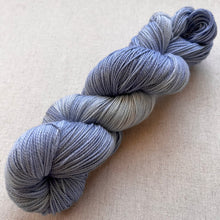 Load image into Gallery viewer, OOAK Variant (Trial 3) of It’s All Over Now, Baby Blue - Hand Dyed Merino Wool & Recycled Nylon Superwash Yarn
