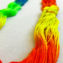 Load image into Gallery viewer, OOAK Variant (Trial 5) of Birds of a Feather Hand Dyed Merino Wool & Nylon Superwash Yarn