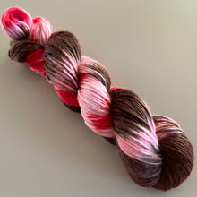Load image into Gallery viewer, OOAK Variant of Sugar (Trial 2) Hand Dyed Merino Wool and Camel Worsted Yarn