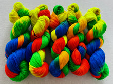 Load image into Gallery viewer, Birds of a Feather Hand Dyed 80% Merino Wool, 20% Recycled Nylon Superwash Sock/Fingering Yarn
