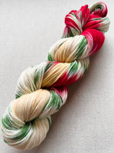 Load image into Gallery viewer, OOAK Variant of It’s Beginning to Look a Lot Like Christmas (Trial 10) Hand Dyed Merino Wool Superwash DK Yarn