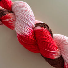 Load image into Gallery viewer, OOAK Variant of Sugar (Trial 10) Hand Dyed Superwash Merino Wool, Mulberry Silk and Cashmere Sock Yarn