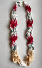 Load image into Gallery viewer, OOAK Variant of It’s Beginning to Look a Lot Like Christmas (Trial 12) Hand Dyed Merino Wool, Cashmere and Nylon Superwash Sock/Fingering Yarn