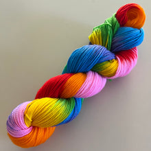 Load image into Gallery viewer, Lollipop Hand Dyed 80% Merino Wool, 20% Recycled Nylon Superwash Sock/Fingering Yarn