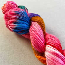 Load image into Gallery viewer, OOAK Variant (Trial 5) of Donut Go Breaking My Heart Hand Dyed Superwash Merino Wool Worsted Yarn
