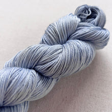Load image into Gallery viewer, OOAK Variant (Trial 8) of Blue Jeans - Hand Dyed Extrafine Merino Wool, Cashmere & Mulberry Silk Superwash Yarn
