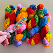 Load image into Gallery viewer, Lollipop Hand Dyed 80% Merino Wool, 20% Recycled Nylon Superwash Sock/Fingering Yarn