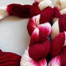 Load image into Gallery viewer, Velvet (Red Velvet Cake) Hand Dyed Merino Wool & Recycled Nylon Superwash Sock/Fingering Yarn