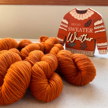 Load image into Gallery viewer, Great Pumpkin Waltz Hand Dyed Merino Wool & Nylon Superwash Yarn