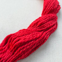 Load image into Gallery viewer, OOAK Variant (Trial 12) of Raspberry Hand Dyed Wool Chunky/Bulky Yarn