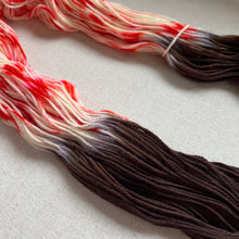 Load image into Gallery viewer, OOAK Variant (Trial 1) of Bark at the Moon (Peppermint Bark) - Hand Dyed Superwash 100% Merino Wool DK Yarn