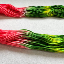 Load image into Gallery viewer, OOAK Variant (Trial 1) of Watermelon Hand Dyed Superwash 100% Merino Wool Worsted Yarn