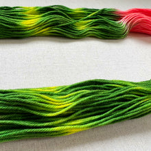 Load image into Gallery viewer, OOAK Variant (Trial 1) of Watermelon Hand Dyed Superwash 100% Merino Wool Worsted Yarn