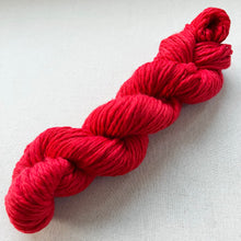 Load image into Gallery viewer, OOAK Variant (Trial 12) of Raspberry Hand Dyed Wool Chunky/Bulky Yarn