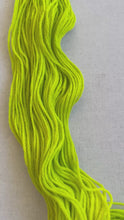Load and play video in Gallery viewer, OOAK Variant of Diet Mountain Dew (Trial 1) Hand Dyed Merino Wool Superwash DK Yarn