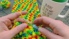 Load and play video in Gallery viewer, Wide Awake Scarf Crochet Pattern - One Hank Wonder