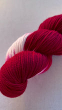 Load and play video in Gallery viewer, Velvet (Red Velvet Cake) Hand Dyed Merino Wool & Recycled Nylon Superwash Sock/Fingering Yarn