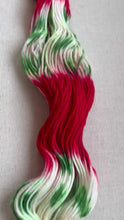 Load and play video in Gallery viewer, OOAK Variant of It’s Beginning to Look a Lot Like Christmas (Trial 5) Hand Dyed Merino Wool Superwash DK Yarn