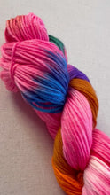 Load and play video in Gallery viewer, OOAK Variant (Trial 5) of Donut Go Breaking My Heart Hand Dyed Superwash Merino Wool Worsted Yarn