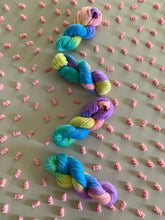 Load image into Gallery viewer, Sour Candy Hand Dyed Superwash Merino Wool & Nylon Sparkle Sock Yarn