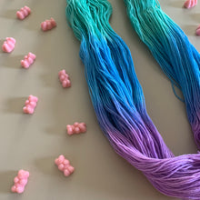 Load image into Gallery viewer, Sour Candy Hand Dyed Superwash Merino Wool & Nylon Sparkle Sock Yarn
